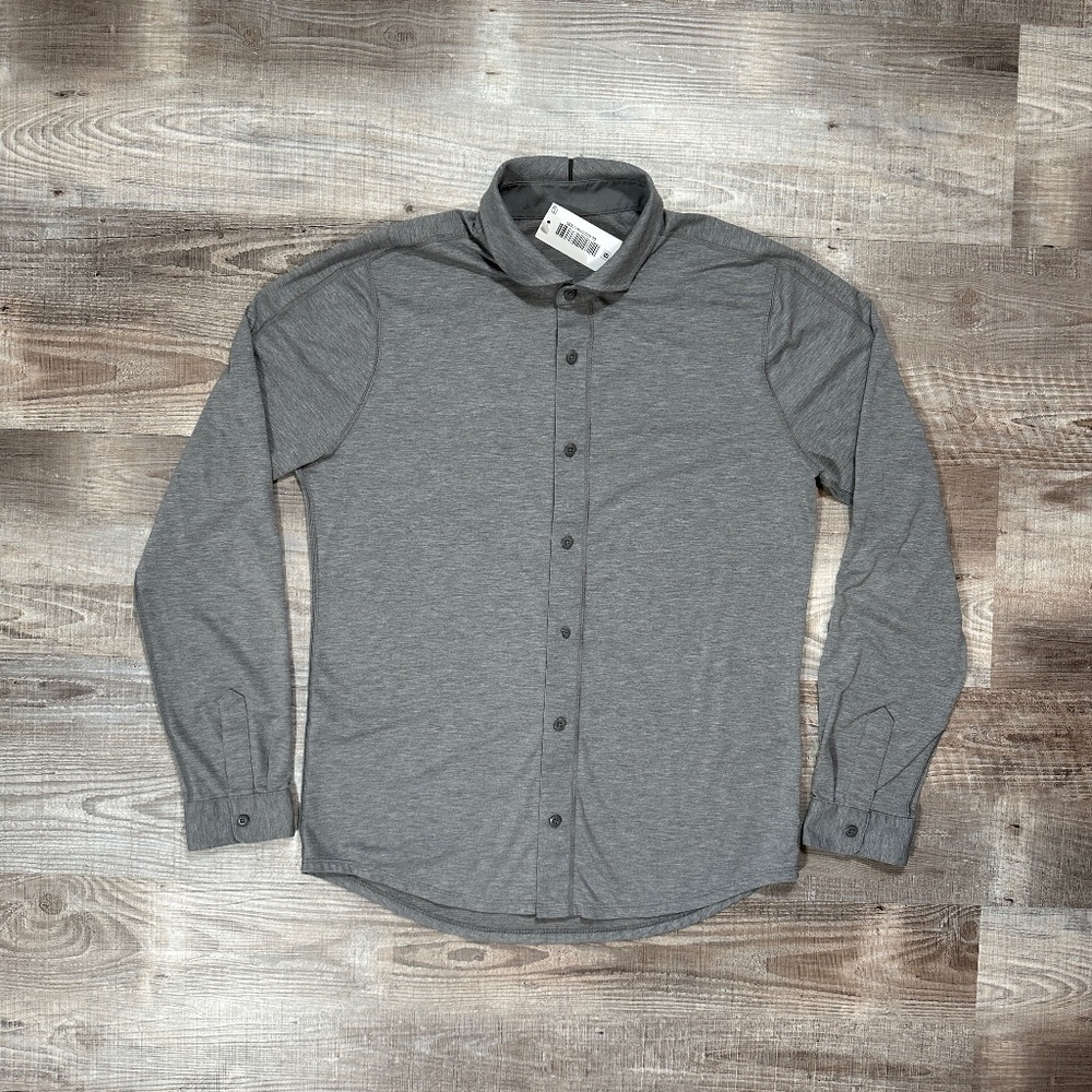 Lululemon Gray Long Sleeve Soft Button Front Shirt, Men's Sz Large?